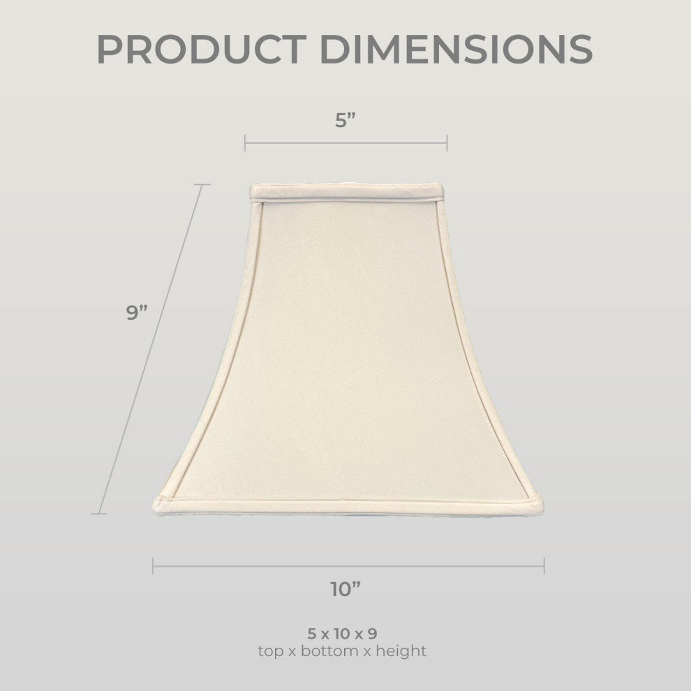 Royal Designs Square Bell Lamp Shade, Beige, 5x10x9, Set of 2