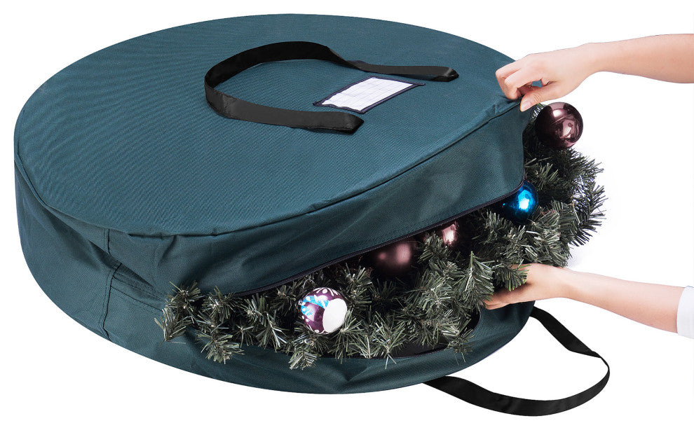 Wreath Storage Bag- 36" Round Protect Holiday, Easter, Fall, Artificial Wreaths