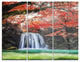"Erawan Waterfall" Photography Glossy Metal Wall Art, 3 Panels, 36"x28"