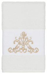 Scarlet Embellished Hand Towel, White