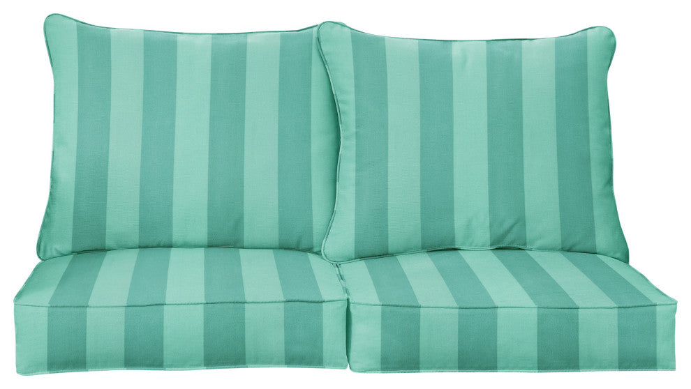 Sorra Home Preview Lagoon Deep Seating Loveseat Pillow With Cushion Set, 27x29x5
