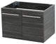 30" Wall Mount Vanity, Black Stone Countertop, Dark Grey