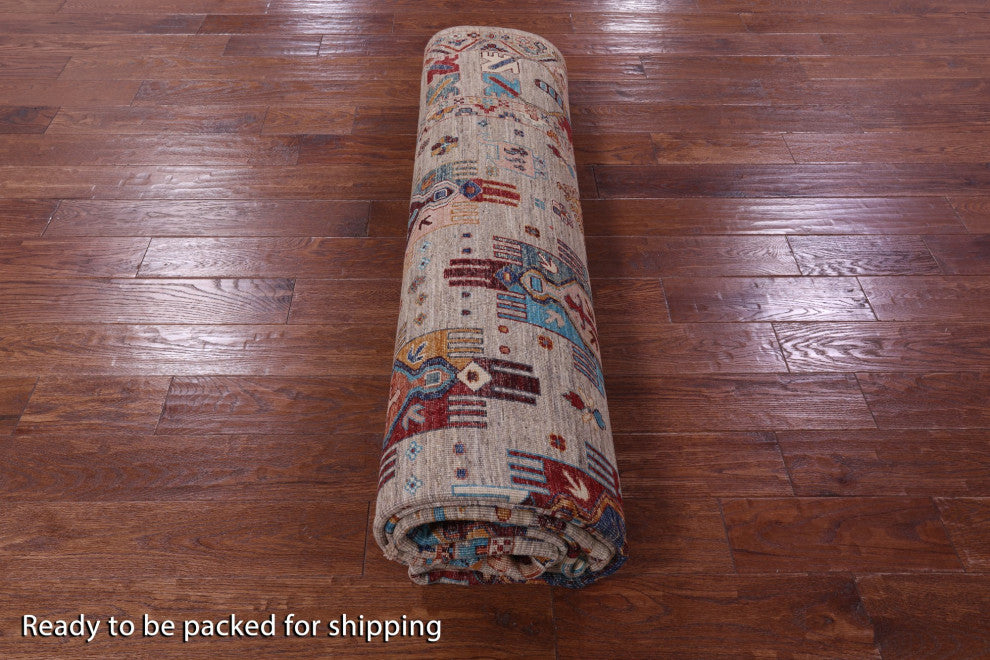 8' 10" X 12' 2" Hand-Knotted Tribal Fine Serapi Rug - Q12144