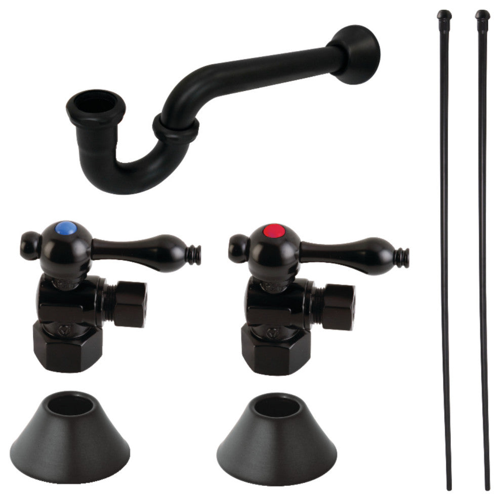 Plumbing Sink Trim Kit, P-Trap, Matte Black