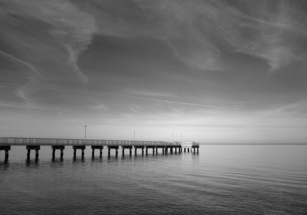 End of the Pier Landscape Photo, Beach Unframed Wall Art Print, 11" X 14"