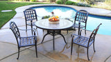 Agora 5-Piece Dining Set With Brown Sunbrella Cushions Outdoor Patio Furniture