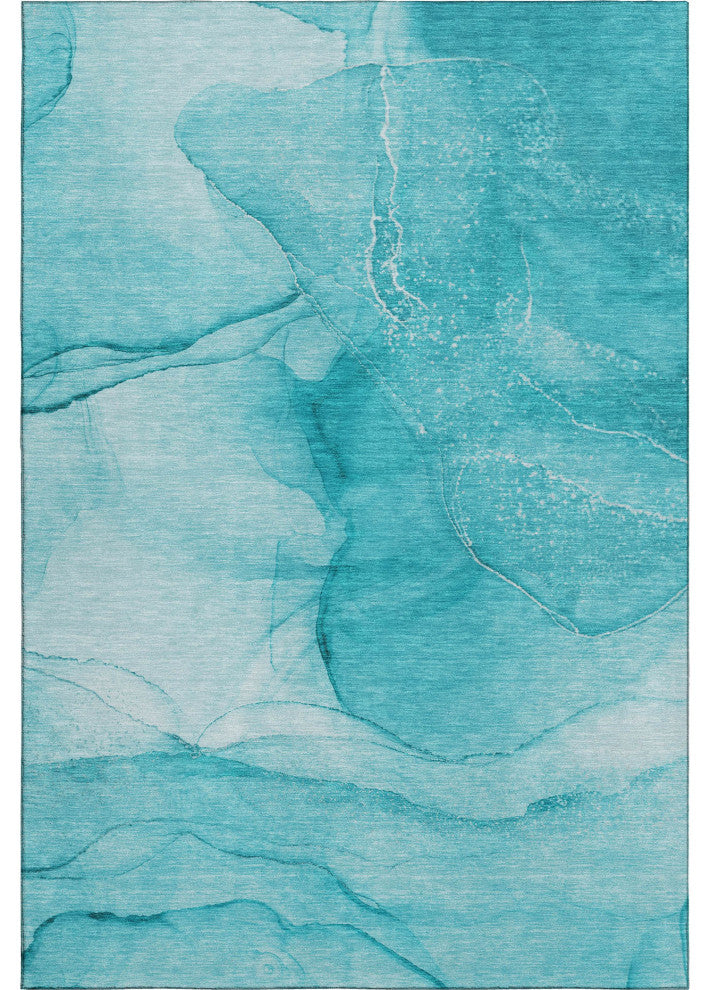 Premium Machine Washable Mayfield AMF507 Teal 3' x 5' Rug