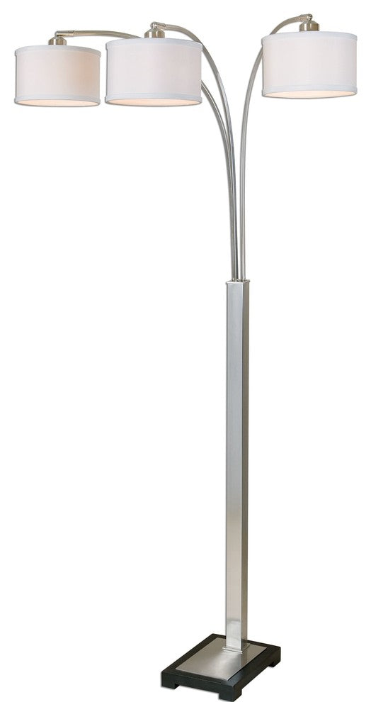 Uttermost 28641-1 Bradenton Nickel 3 Light Floor Lamp