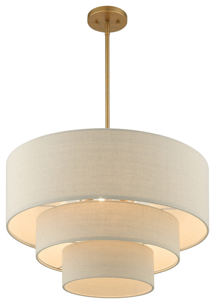 Bellingham 4-Light Antique Gold Leaf Pendant Chandelier