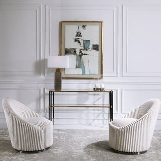 Uttermost Crue White swivel Chair
