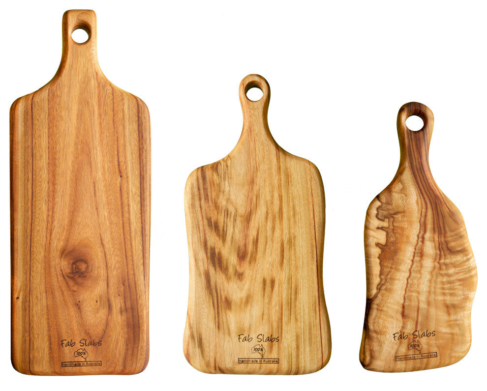 Fab Slabs Natural Wood Camphor Laurel Anti-Bacterial Paddle Board, Small