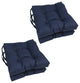 16" Spun Polyester Solid Outdoor Square Tufted Chair Cushions, Set of 4, Azul
