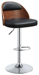 Acme Camila 3PC Swivel Adjustable 25-33 Stool Black PU and Walnut 96747