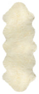 HomeRoots 24" x 72" x 2" Natural Double Sheepskin Area Rug