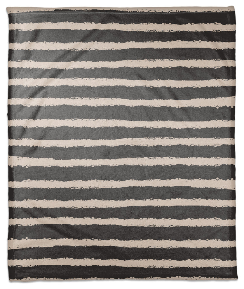 Black Stripes on Pink 50x60 Coral Fleece Blanket