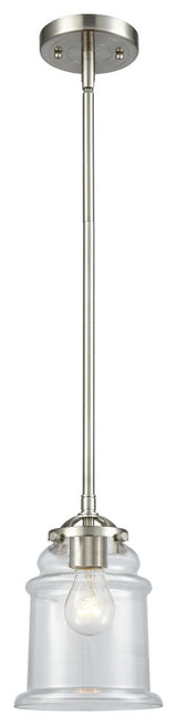 Canton 1-Light Mini Pendant, Brushed Satin Nickel, Clear