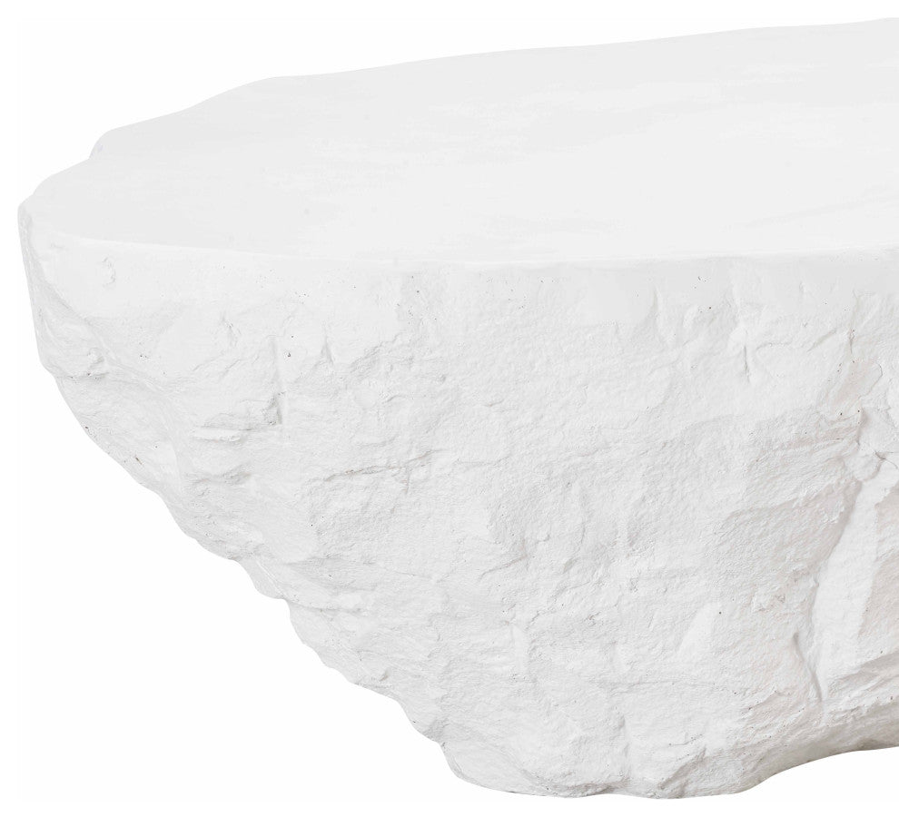Crag Concrete Indoor/Outdoor Coffee Table, White