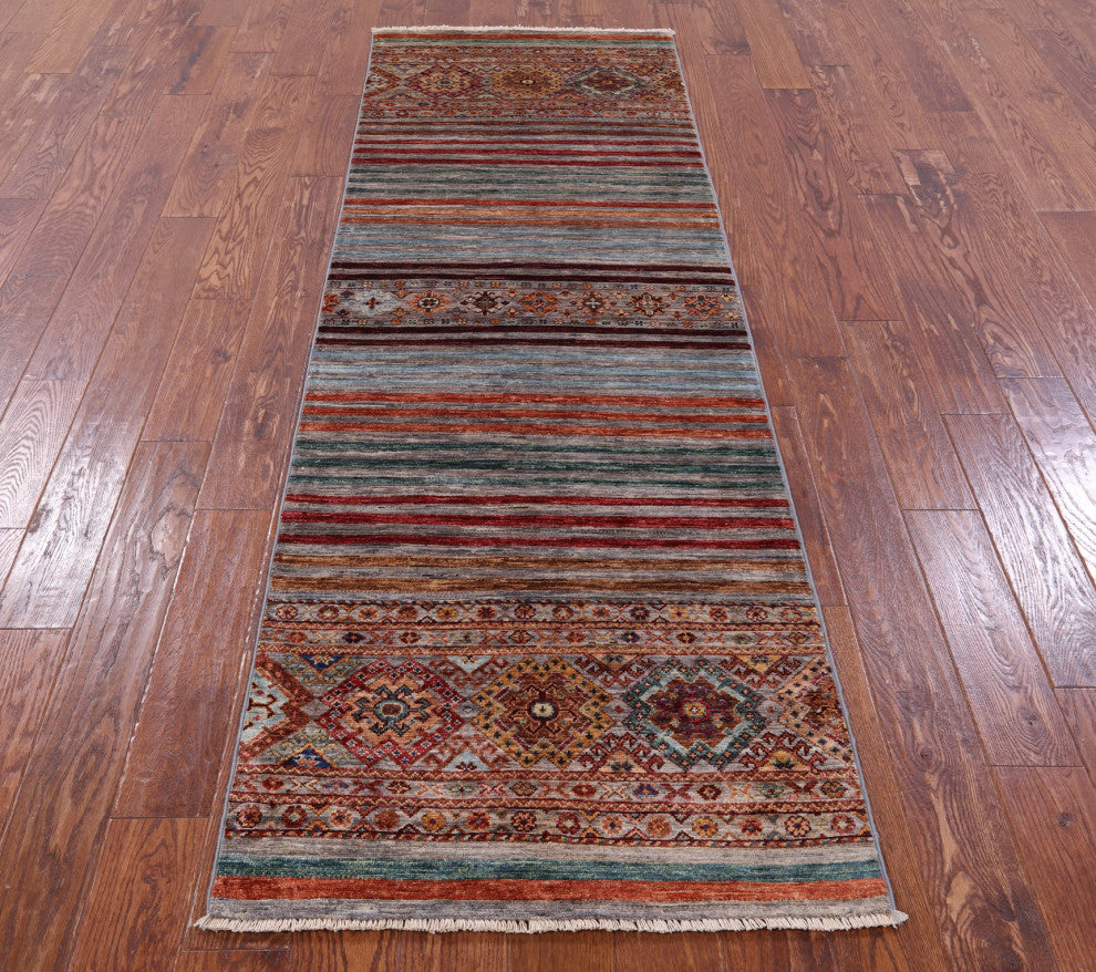 Runner Khorjin Super Kazak Handmade Rug 2' 8" X 8' 7" - Q12574