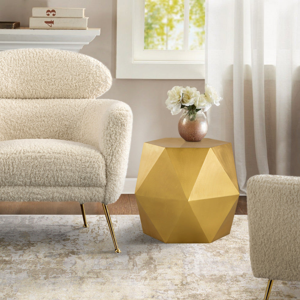 Pasargad Home Lexi Side Table (Brass Finish)