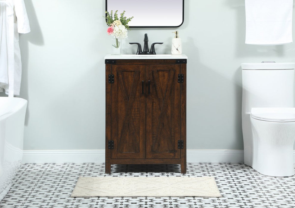 Home Living 19" Farmhouse Expresso-Light Bathroom Vanity