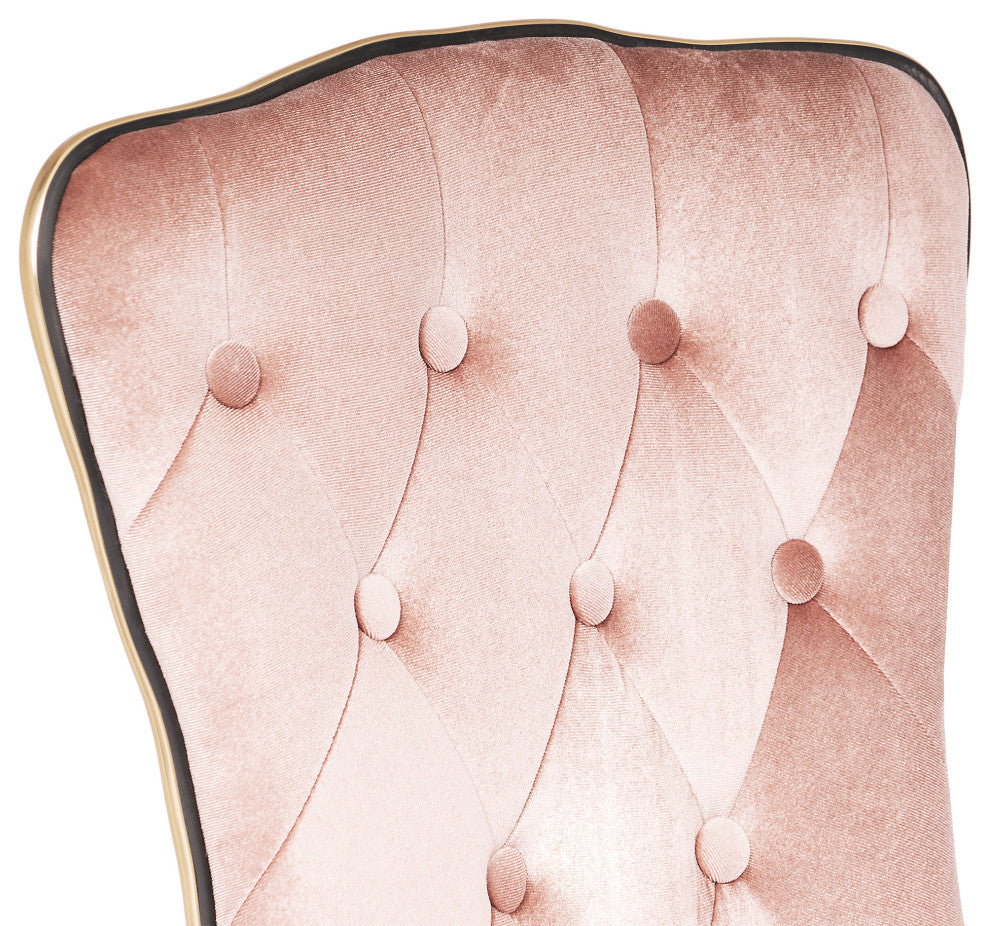 Elise Tufted Vanity Chair, New Pink