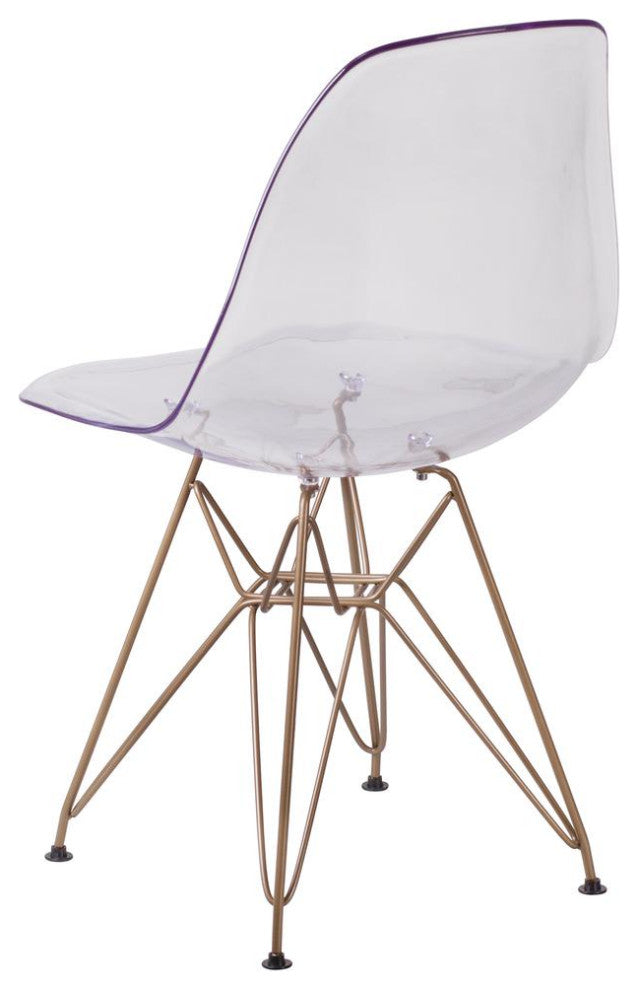 Elon Series Ghost Chair with Gold Metal Base