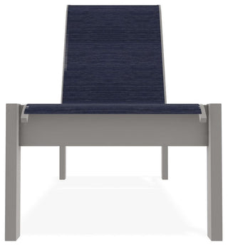 Leeward Sling Stackable Outdoor Chaise Lounge, Collect Indigo/Warm Gray