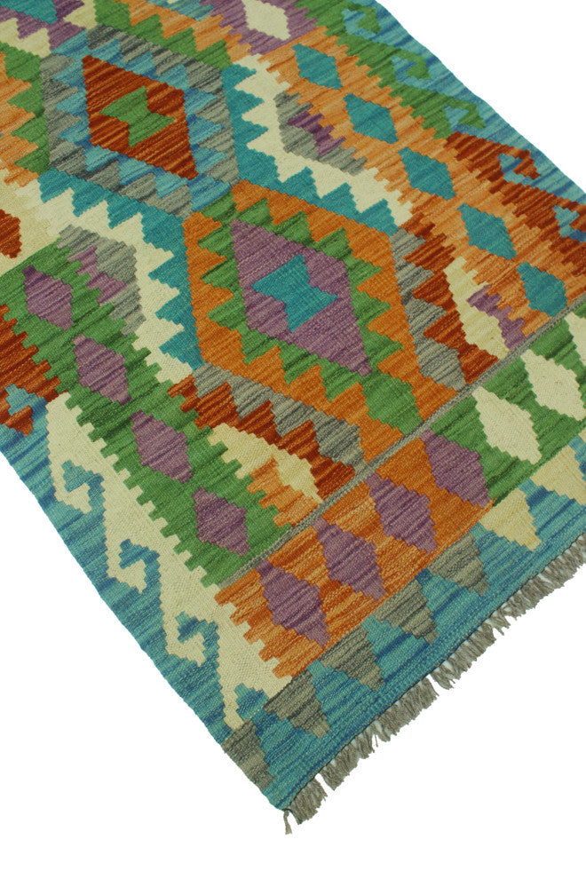 Sangat Kilim Ardashir Blue/Purple Runner, 2'9x9'5