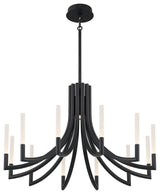 Olette 12L 36" Black Frosted Chandelier