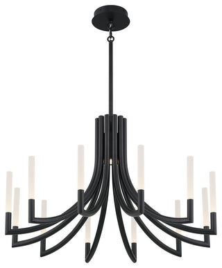 Olette 12L 36" Black Frosted Chandelier