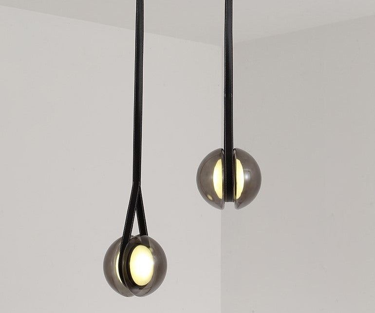 MIRODEMIÂ® Soldano | Nordic Style Smoke Glass Ball Pendant Lighting, 2 Lights