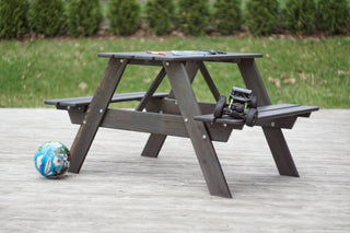 Smelis Kids Picnic Table, Taupe, Gray
