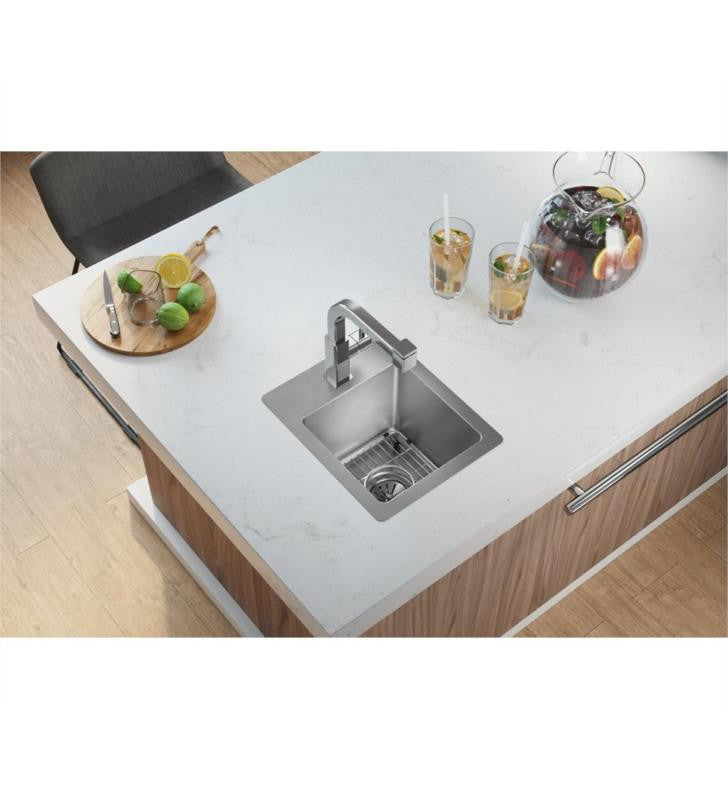 Elkay 13" Bowl Dual Mount 18 Gauge Bar/Prep Kitchen Sink, ECTSR13169TBG2