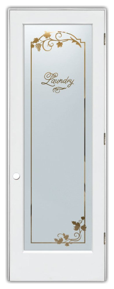 Laundry Door - Grape Ivy Melany - Primed - 36" x 80" - Knob on Left - Pull Open