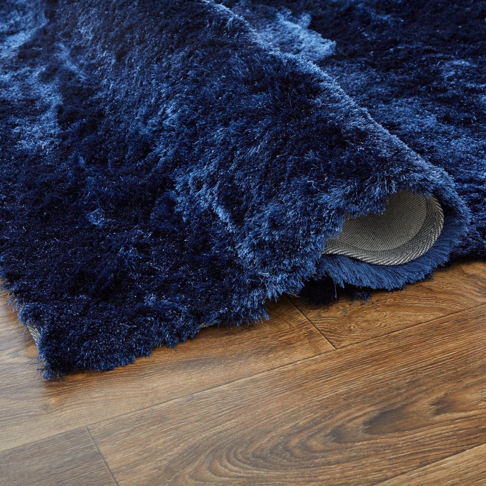 Weave & Wander Armada Plush Shag Rug, Dark Blue, 3'6"x5'6"
