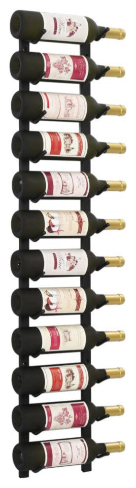 Vidaxl Wall Mounted Wine Rack For 12 Bottles Black Iron