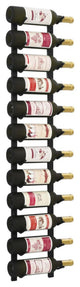 Vidaxl Wall Mounted Wine Rack For 12 Bottles Black Iron