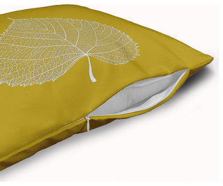 Leaf Study Accent Pillow With Removable Insert, Mustard, 18"x18"