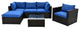6 Pieces Outdoor Rattan Patio Sectional Sofa Set With Glass Table