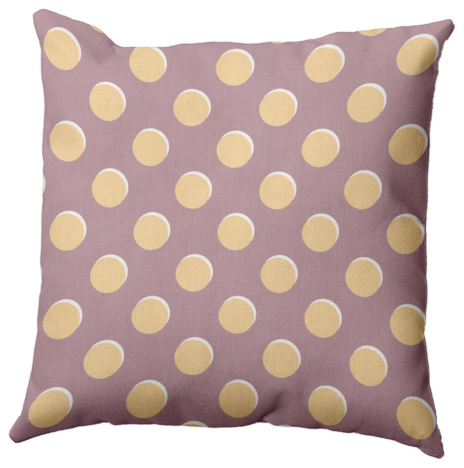 Polka Dots Decorative Throw Pillow, Romantic Purple, 16"x16"