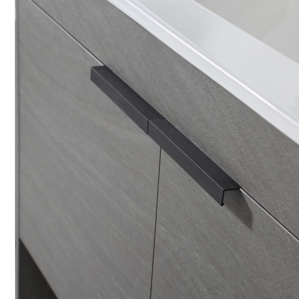 Phoenix Bath Vanity With Ceramic Sink - Full Assembly Required, Classic Grey, 36 Inch