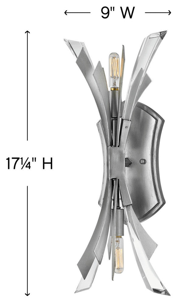 Fredrick Ramond FR40902 Vida 2 Light 17" Tall Wall Sconce - Brushed Graphite