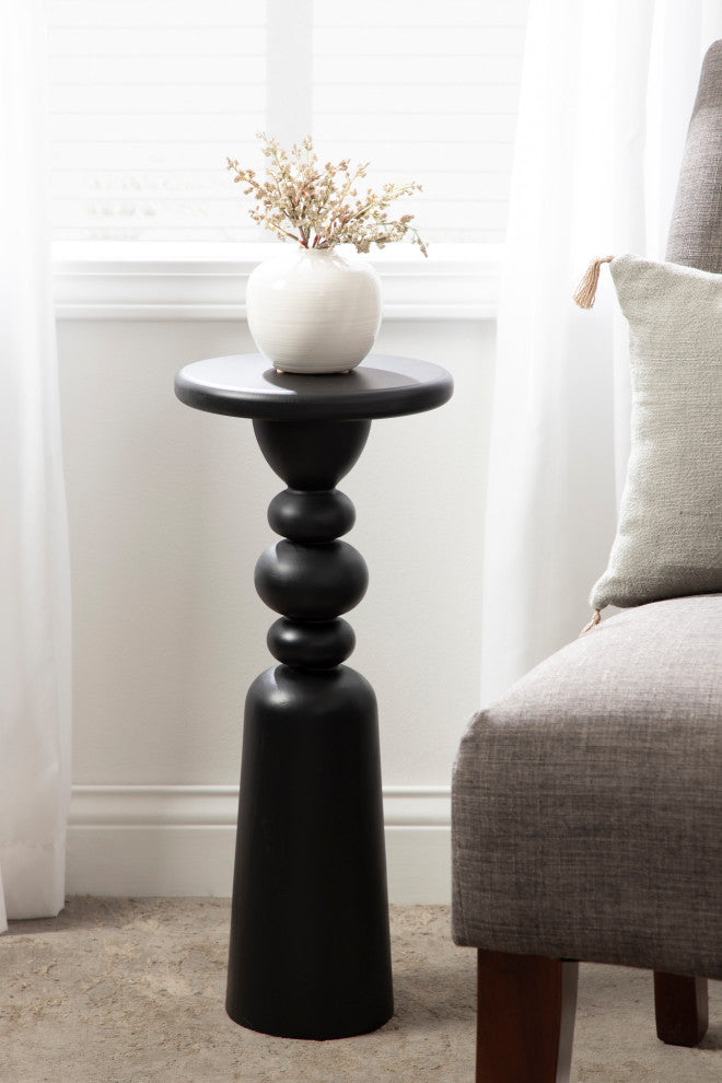 Tirollo Accent Table, Black, 10" Diameter