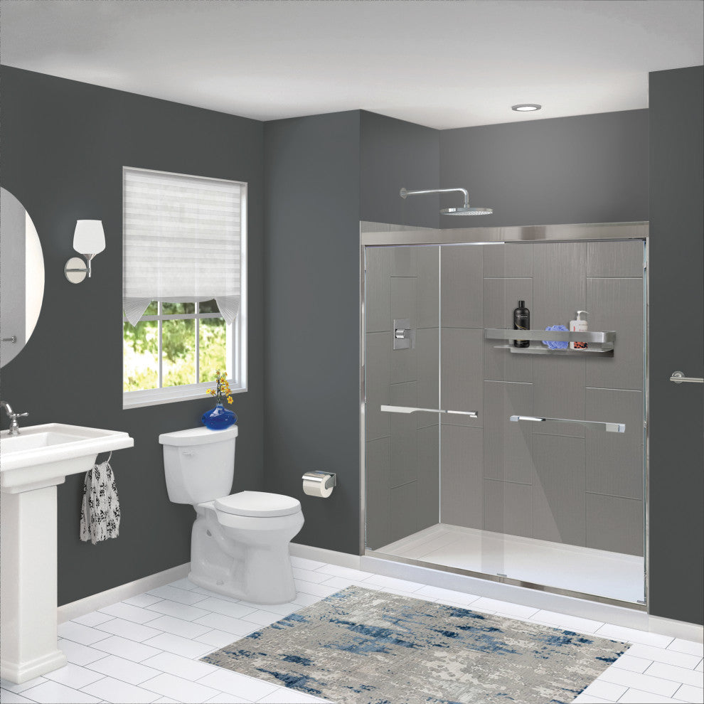 Transolid PWK603672-240 Prodigy 60"x36"x72" Shower Wall Kit, Grey Vertical