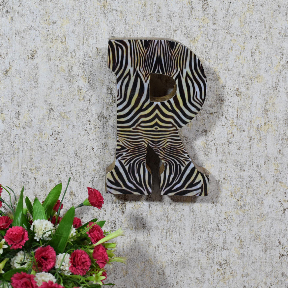 Handmade Eco-Friendly Wall Decor "S" Alphabet Letter Block, 1.3x7.8x4