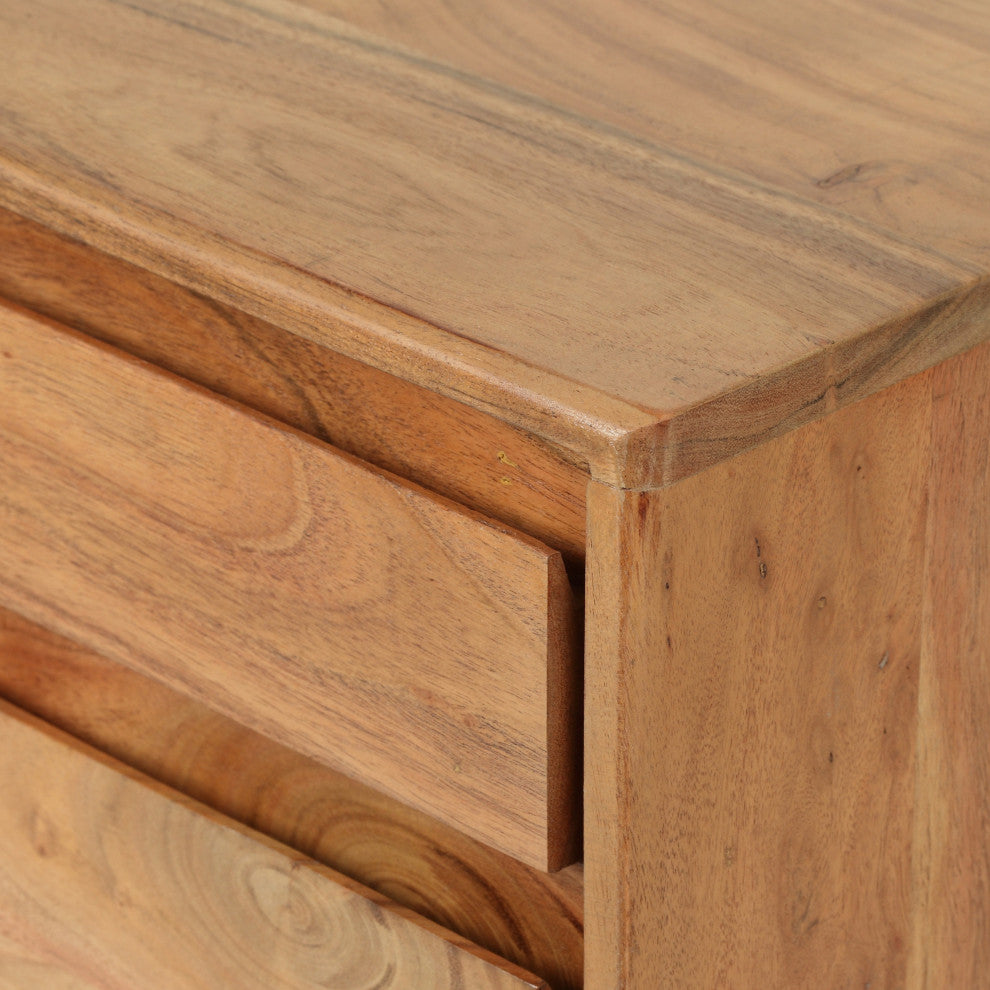 Letitia Modern Handcrafted Acacia Wood Side Table