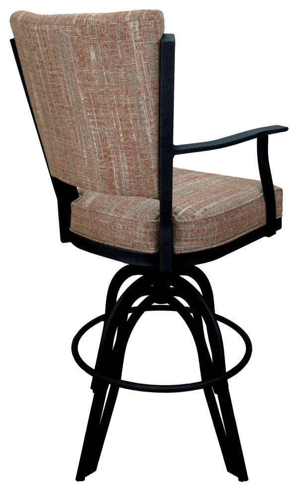 Montana Swivel Tilt Metal 30" Bar Stool or Counter 26" on A Base, Watusi Madder, Black, 30"