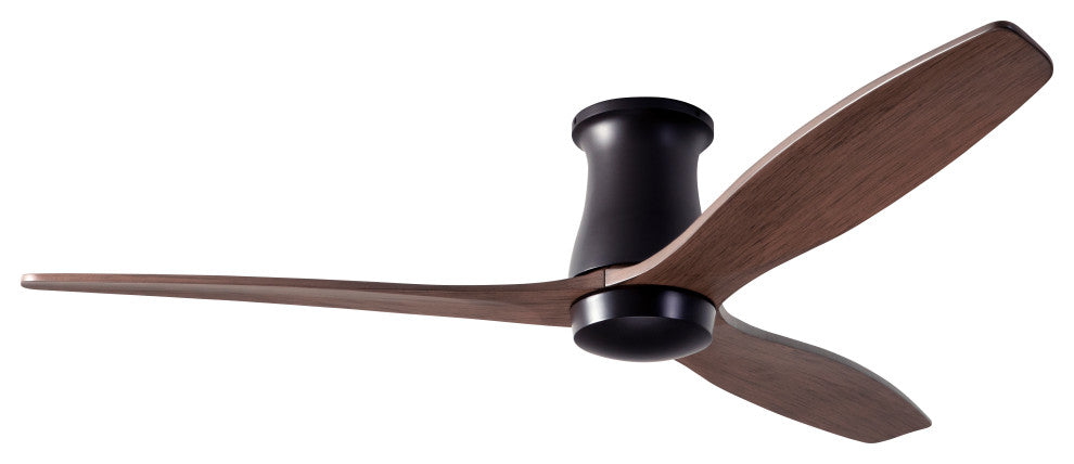Arbor Flush Fan, Dark Bronze, 54" Mahogany Blades, No Light, Wall Control