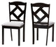 Shun Contemporary Gray Upholstered and Espresso Brown Dining Chair, Set of 2