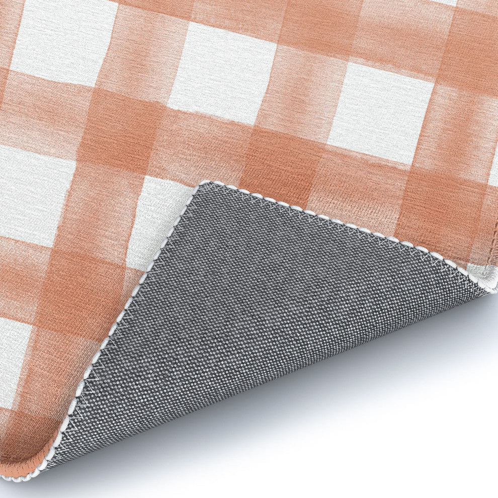 Little Arrow Design Co watercolor plaid terracotta Area Rug